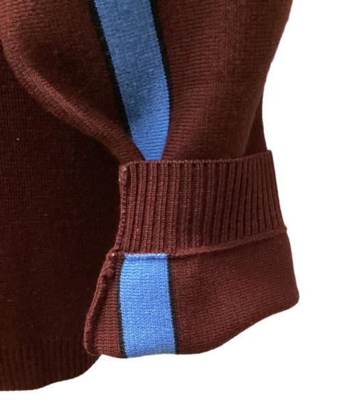 SUPREME（シュプリーム）Supreme (シュプリーム) chest stripe zip up cardigan ワインレッド サイズ:Sの古着・服飾アイテム