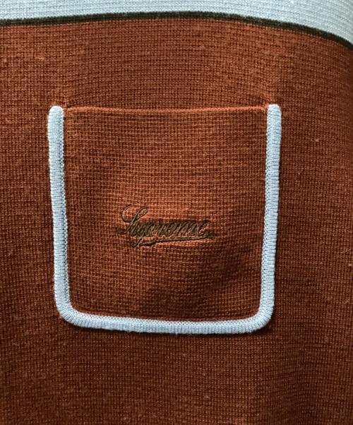SUPREME（シュプリーム）Supreme (シュプリーム) chest stripe zip up cardigan ワインレッド サイズ:Sの古着・服飾アイテム