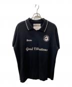 DAIRIKUダイリク）の古着「Lame Soccer Uniform Knit Pullover」｜ブラック