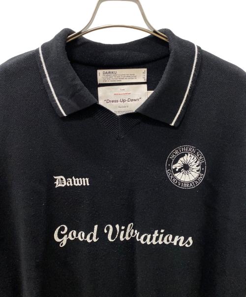 DAIRIKU（ダイリク）DAIRIKU (ダイリク) Lame Soccer Uniform Knit Pullover ブラック サイズ:Mの古着・服飾アイテム