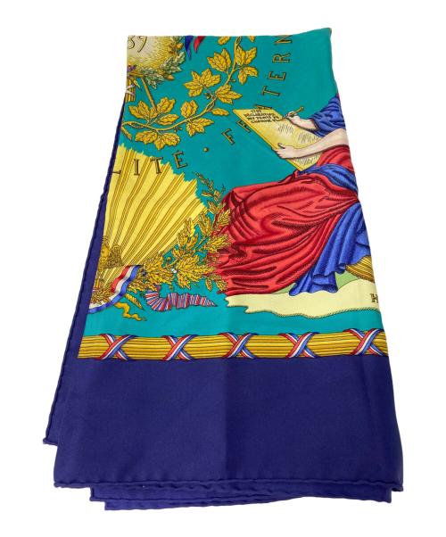 HERMES（エルメス）HERMES (エルメス) シルクスカーフ ブルーの古着・服飾アイテム