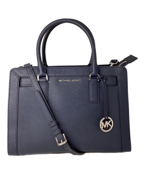 MICHAEL KORS（マイケルコース）MICHAEL KORS (マイケルコース) ２WAYレザートートバッグ ネイビーの古着・服飾アイテム