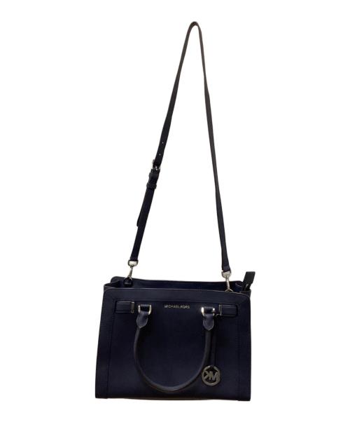 MICHAEL KORS（マイケルコース）MICHAEL KORS (マイケルコース) ２WAYレザートートバッグ ネイビーの古着・服飾アイテム