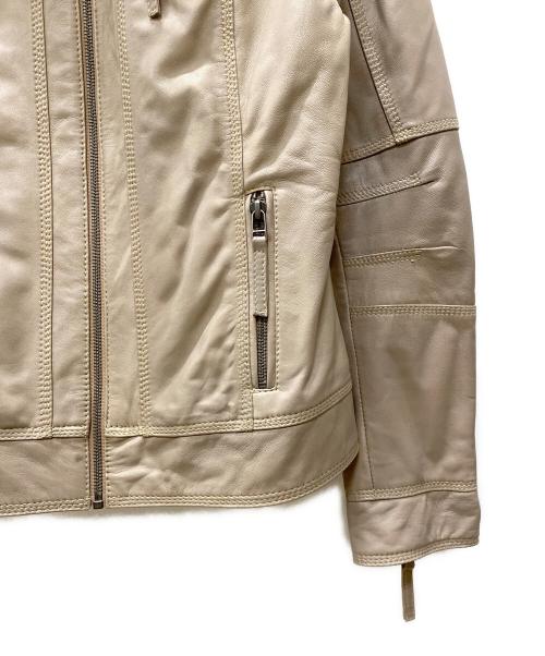 Haruf（ハルフ）Haruf (ハルフ) シングルライダースジャケット ベージュ サイズ:Lの古着・服飾アイテム