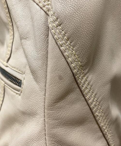 Haruf（ハルフ）Haruf (ハルフ) シングルライダースジャケット ベージュ サイズ:Lの古着・服飾アイテム