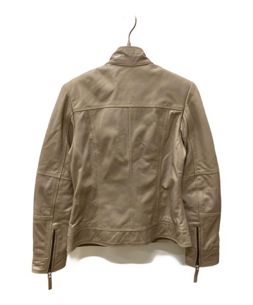 Haruf（ハルフ）Haruf (ハルフ) シングルライダースジャケット ベージュ サイズ:Lの古着・服飾アイテム