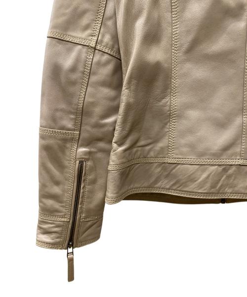 Haruf（ハルフ）Haruf (ハルフ) シングルライダースジャケット ベージュ サイズ:Lの古着・服飾アイテム