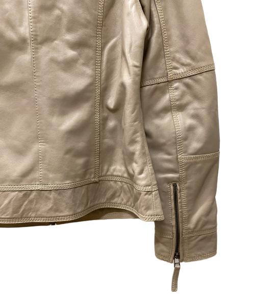 Haruf（ハルフ）Haruf (ハルフ) シングルライダースジャケット ベージュ サイズ:Lの古着・服飾アイテム