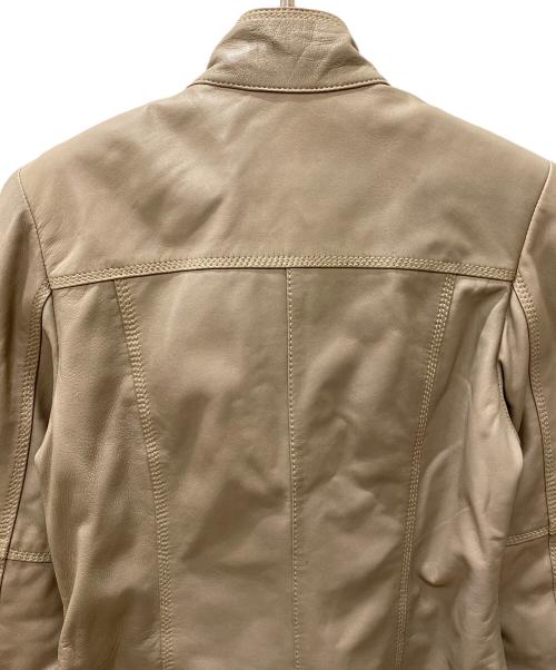 Haruf（ハルフ）Haruf (ハルフ) シングルライダースジャケット ベージュ サイズ:Lの古着・服飾アイテム