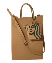 STARBUCKS COFFEE（スターバックス コーヒー）の古着「2wayレザートートバッグ」｜カーキ