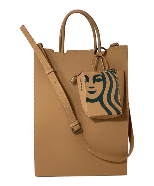 STARBUCKS COFFEE（スターバックス コーヒー）STARBUCKS COFFEE (スターバックス コーヒー) 2wayレザートートバッグ カーキの古着・服飾アイテム