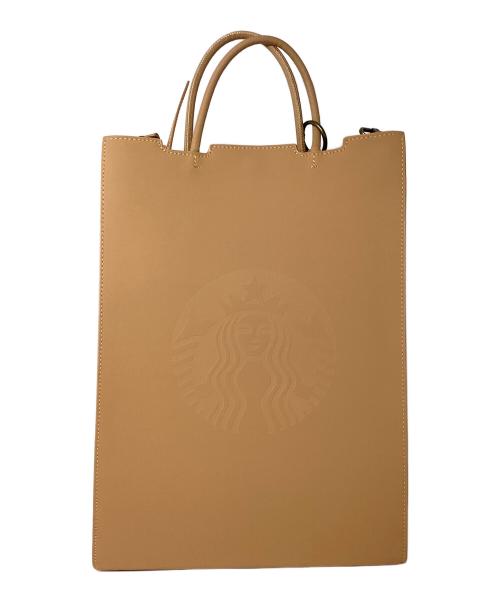STARBUCKS COFFEE（スターバックス コーヒー）STARBUCKS COFFEE (スターバックス コーヒー) 2wayレザートートバッグ カーキの古着・服飾アイテム