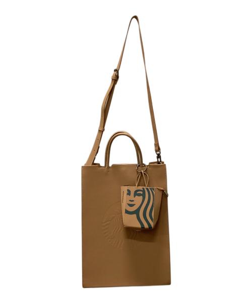 STARBUCKS COFFEE（スターバックス コーヒー）STARBUCKS COFFEE (スターバックス コーヒー) 2wayレザートートバッグ カーキの古着・服飾アイテム