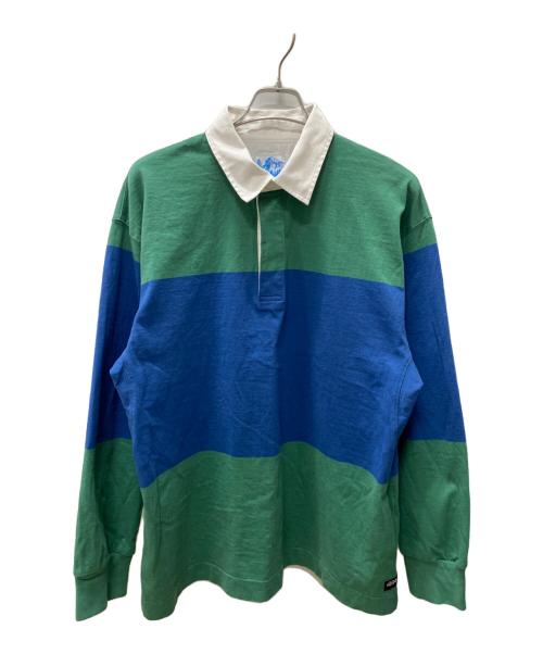GRAMICCI（グラミチ）GRAMICCI (グラミチ) ラングドンラグビーシャツ ブルー×グリーン サイズ:2XLの古着・服飾アイテム