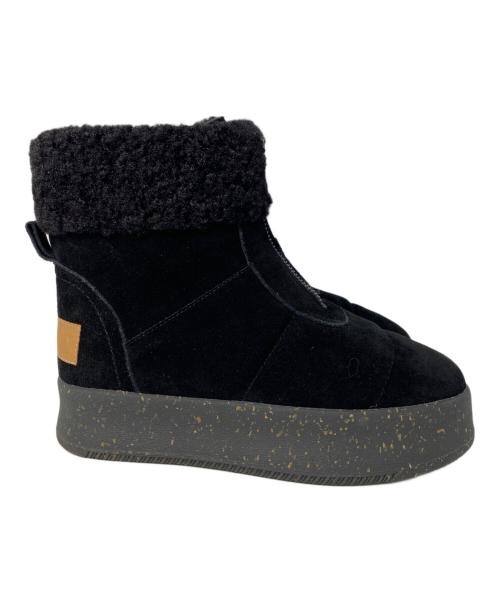 MINNETONKA（ミネトンカ）MINNETONKA (ミネトンカ) 厚底フロントジップボアブーツ ブラック サイズ:23.5cmの古着・服飾アイテム
