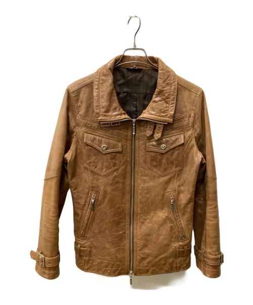 A.S.M（エイエムエス）A.S.M (エイエムエス) レザージャケット ブラウン サイズ:52の古着・服飾アイテム