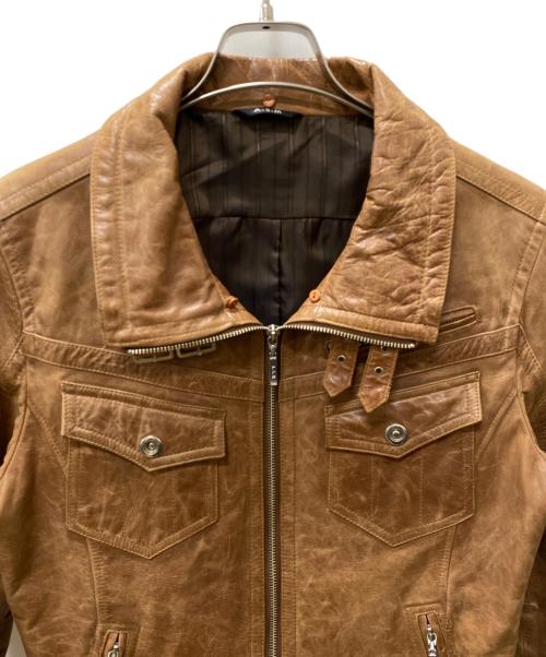 A.S.M（エイエムエス）A.S.M (エイエムエス) レザージャケット ブラウン サイズ:52の古着・服飾アイテム