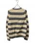 中古・古着 HUMAN MADE (ヒューマンメイド) Heart Stripe Border Reglan Knit ホワイト×グレー サイズ:L：15000円