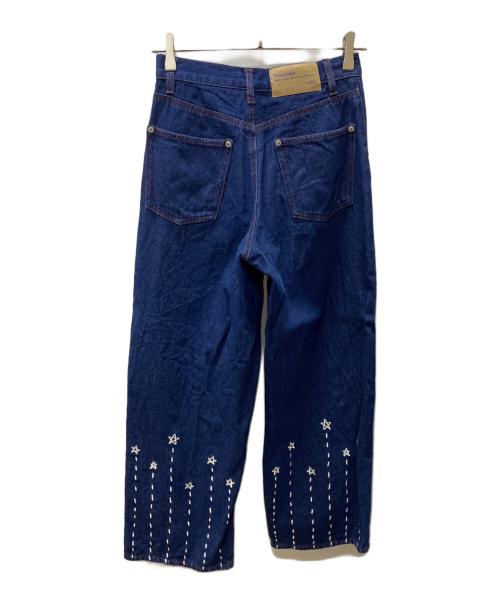 Tina Jojun（ティーナ ジョジュン）TINA JOJUN (ティーナ ジョジュン) 刺繍入り ストレートデニムパンツ インディゴ サイズ:Sの古着・服飾アイテム