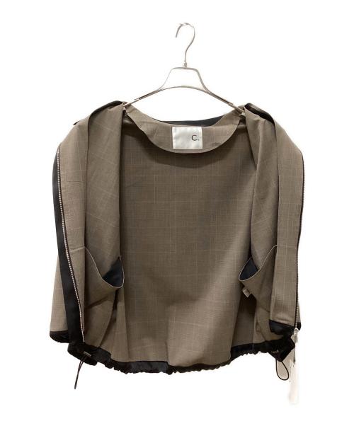 C+（シー）C+ (シー) ジップジャケット ベージュ サイズ:38 未使用品の古着・服飾アイテム