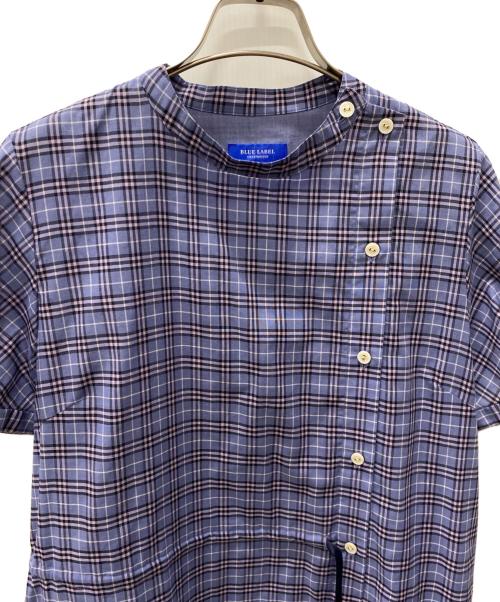 BLUE LABEL CRESTBRIDGE（ブルーレーベルクレストブリッジ）BLUE LABEL CRESTBRIDGE (ブルーレーベルクレストブリッジ) 半袖ワンピース パープル サイズ:38の古着・服飾アイテム