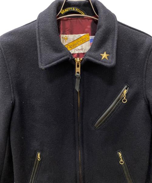 Schott（ショット）Schott (ショット) BEAUTY&YOUTH (ビューティーアンドユース) Wool riders jacket ネイビー サイズ:36の古着・服飾アイテム