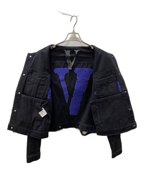 VLONE（ヴィーロン）VLONE (ヴィーロン) デニムジャケット ブラック×ブルー サイズ:Mの古着・服飾アイテム
