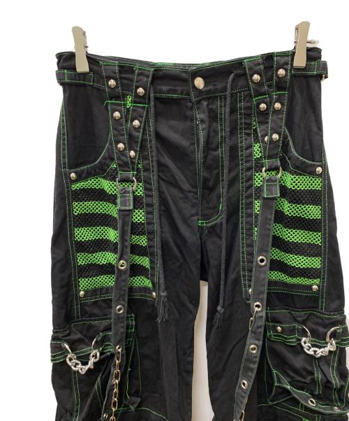 TRIPP NYC（トリップニューヨークシティー）TRIPP NYC (トリップニューヨークシティー) エレクトロパンツ ブラック×グリーン サイズ:XSの古着・服飾アイテム