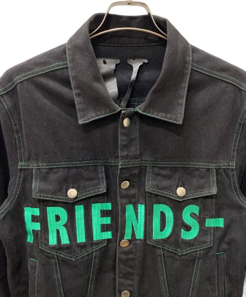 VLONE（ヴィーロン）VLONE (ヴィーロン) デニムジャケット ブラック×グリーン サイズ:Mの古着・服飾アイテム