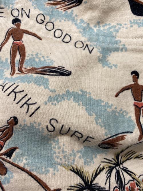 good on（グッドオン）good on (グッドオン) アロハ ショートパンツ ホワイト×ブルー サイズ:Largeの古着・服飾アイテム