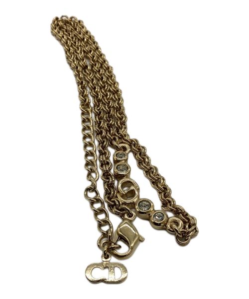 Christian Dior（クリスチャン ディオール）Christian Dior (クリスチャン ディオール) CDロゴラインストーン ゴールドの古着・服飾アイテム