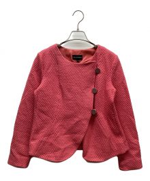 EMPORIO ARMANI（エンポリオアルマーニ）の古着「ノーカラージャケット」｜ピンク