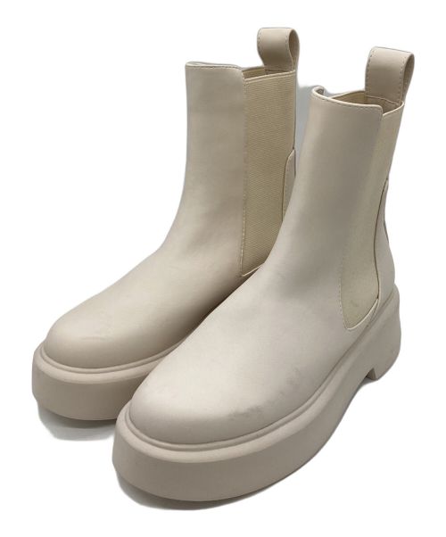 emmi（エミ）emmi (エミ) サイドゴアブーツ アイボリー サイズ:25.0の古着・服飾アイテム