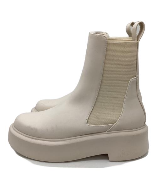 emmi（エミ）emmi (エミ) サイドゴアブーツ アイボリー サイズ:25.0の古着・服飾アイテム