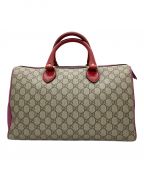 GUCCIグッチ）の古着「ボストンバッグ/GGスプリーム」｜ピンクベージュ