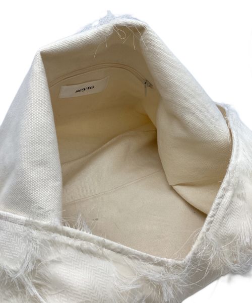 seyto（セイト）seyto (セイト) ジャガードフリンジショルダーバッグ アイボリーの古着・服飾アイテム