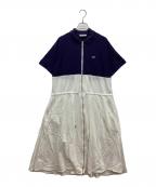 LACOSTEラコステ）の古着「ジップワンピース」｜ネイビー×ホワイト