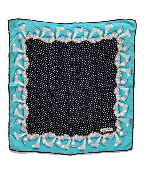 TIFFANY & Co.（ティファニー）TIFFANY & Co. (ティファニー) スカーフ ブラック×スカイブルーの古着・服飾アイテム