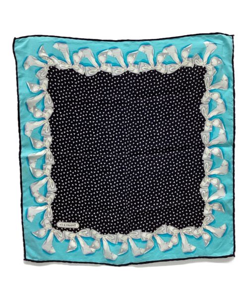 TIFFANY & Co.（ティファニー）TIFFANY & Co. (ティファニー) スカーフ ブラック×スカイブルーの古着・服飾アイテム