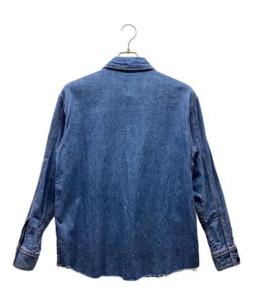 ASKK NY（エーエスケーケー エヌワイ）ASKK NY (エーエスケーケー エヌワイ) オーバーサイズカットオフデニムシャツ ブルー サイズ:Freeの古着・服飾アイテム