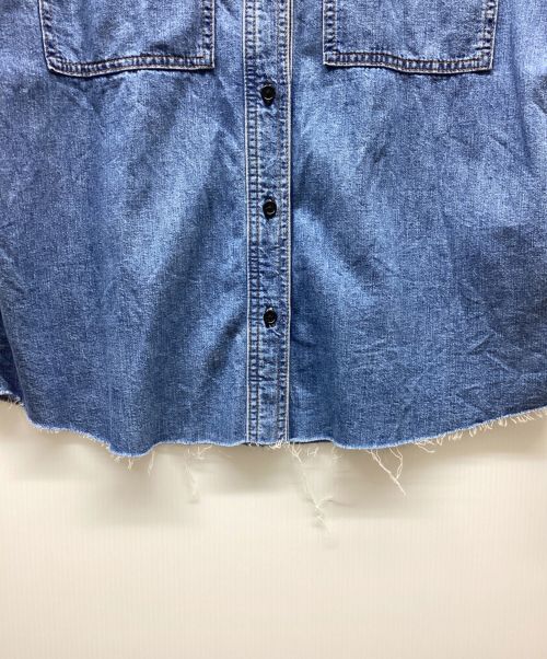 ASKK NY（エーエスケーケー エヌワイ）ASKK NY (エーエスケーケー エヌワイ) オーバーサイズカットオフデニムシャツ ブルー サイズ:Freeの古着・服飾アイテム