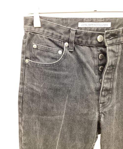 JOHN LAWRENCE SULLIVAN（ジョン ローレンス サリバン）JOHN LAWRENCE SULLIVAN (ジョンローレンスサリバン) WASHED DENIM CENTER LINE PANTS ブラック サイズ:44の古着・服飾アイテム