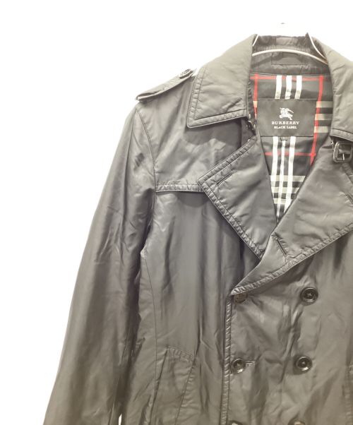 BURBERRY BLACK LABEL（バーバリーブラックレーベル）BURBERRY BLACK LABEL (バーバリーブラックレーベル) ナイロンダブルコート ブラック サイズ:Lの古着・服飾アイテム