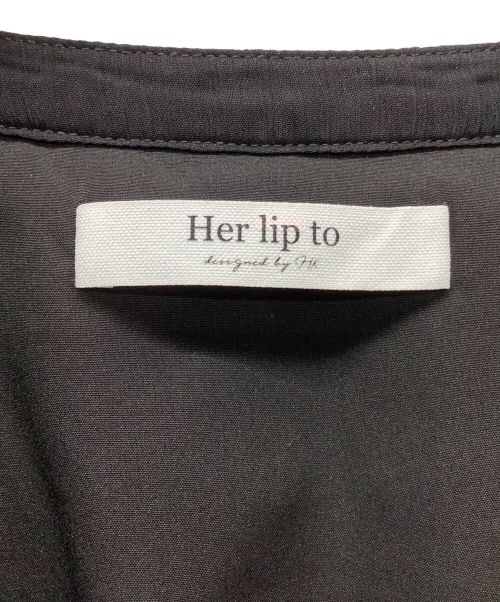 HER LIP TO（ハーリップトゥ）HER LIP TO (ハーリップトゥ) シフォンブラウス ブラック サイズ:Mの古着・服飾アイテム