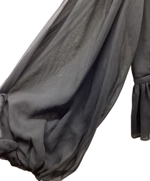 HER LIP TO（ハーリップトゥ）HER LIP TO (ハーリップトゥ) シフォンブラウス ブラック サイズ:Mの古着・服飾アイテム