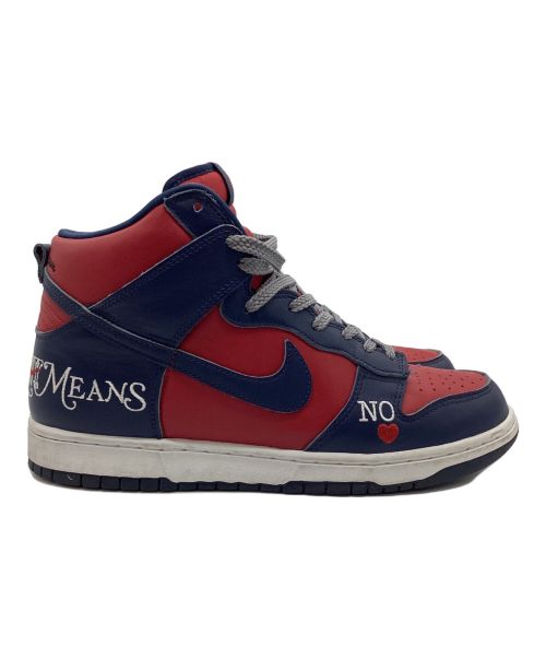 NIKE（ナイキ）NIKE (ナイキ) SUPREME (シュプリーム) Dunk High By Any Means ブルー×レッド サイズ:27.5cmの古着・服飾アイテム