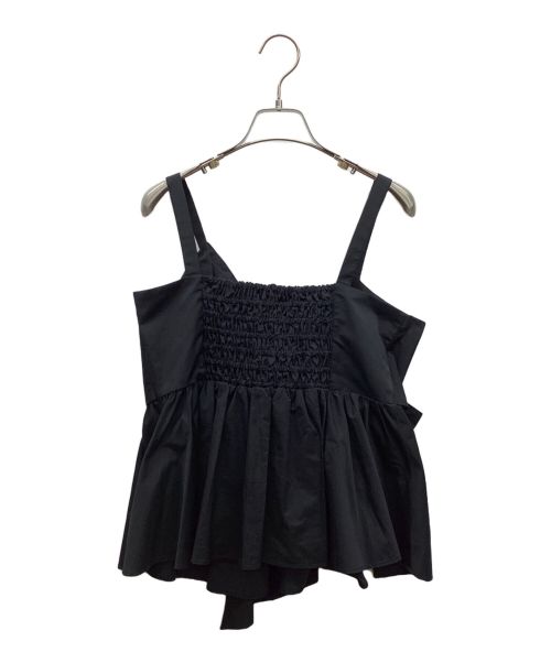 FRAY ID（フレイ アイディー）FRAY ID (フレイ アイディー) ペプラムリボントップス ブラック サイズ:Sの古着・服飾アイテム