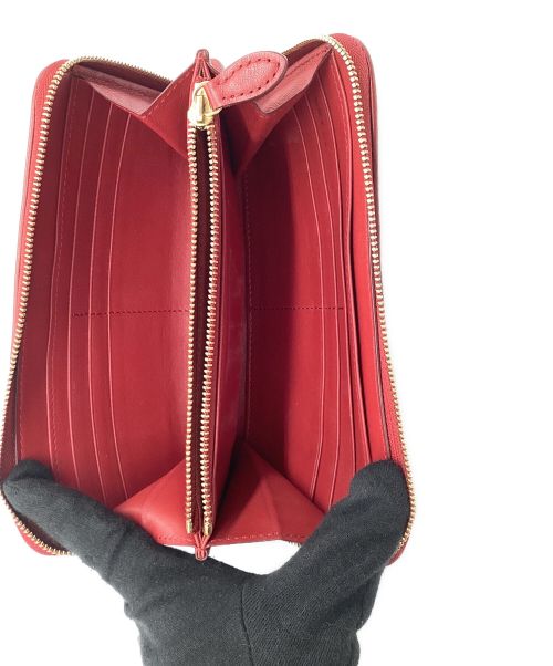 BURBERRY（バーバリー）BURBERRY (バーバリー) 長財布 レッド×ベージュの古着・服飾アイテム