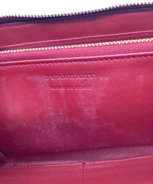 BURBERRY（バーバリー）BURBERRY (バーバリー) 長財布 レッド×ベージュの古着・服飾アイテム