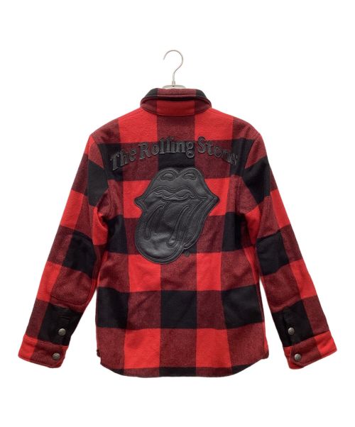 JACKROSE（ジャックローズ）JACKROSE (ジャックローズ) シャツジャケット ブラック×レッド サイズ:XLの古着・服飾アイテム